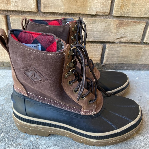 Sperry Shoes - Sperry Duck Boots Men’s 7 / Women’s 9 Brown Leather Waterproof Flannel Insulated